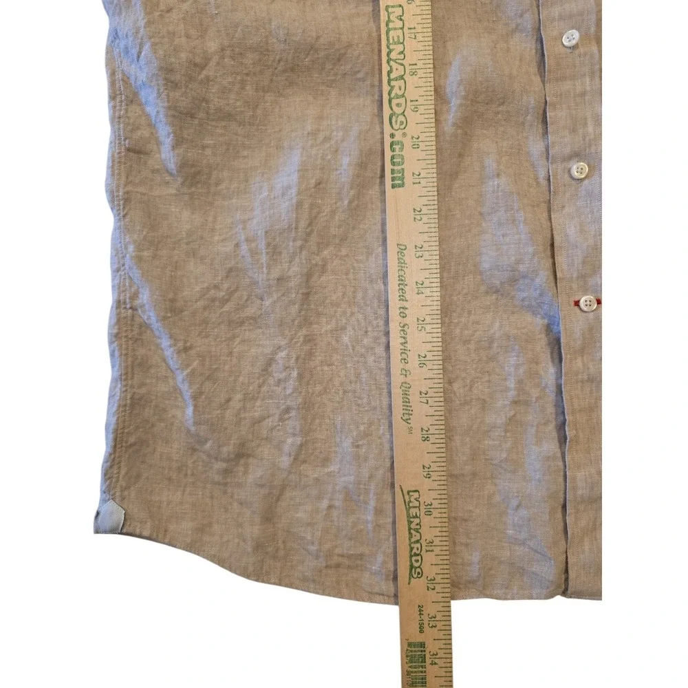 Cremieux Mens XXL 100% Linen Shirt Beige Tan Short Sleeve Button Up